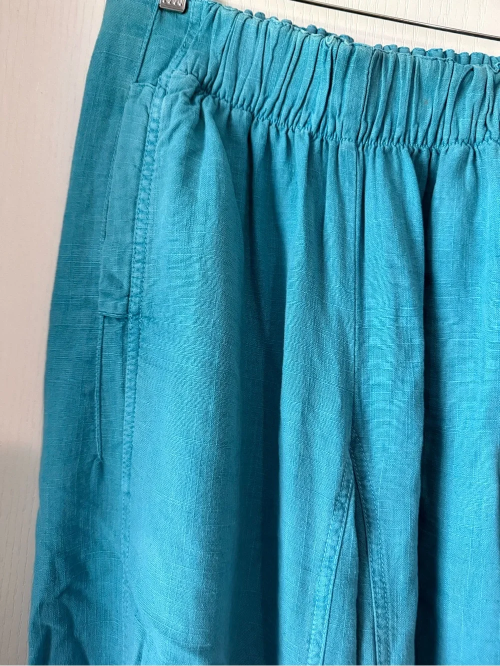 Free People Turquoise Wide-Leg Drawstring Pants